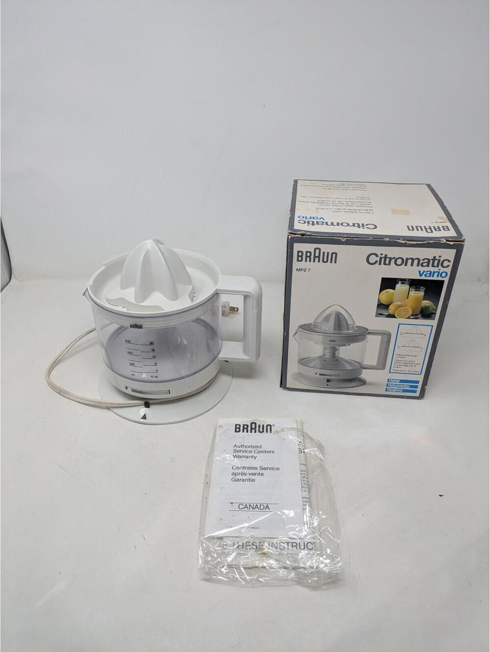 Vintage Braun Pulp Control Citromatic, Compact Electric Juicer, 12 fl. oz. MPZ7